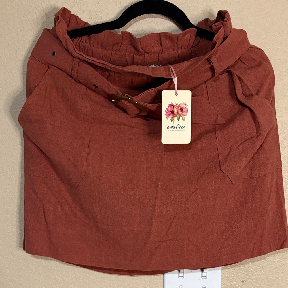 Entro Women's Terracotta Mini Skirt